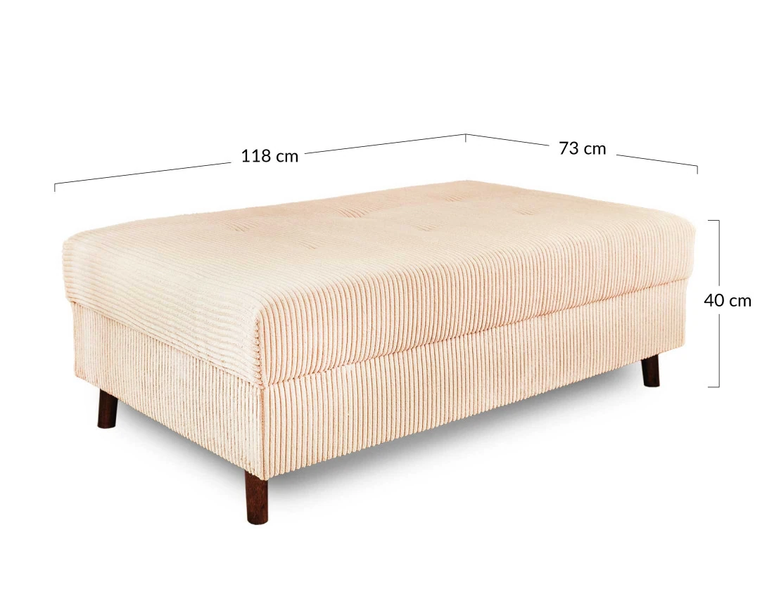 Canapé d'angle droit 4 places avec pouf Rune - Best Mobilier
