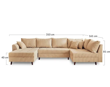 Canapé panoramique droit 7 places adapté aux animaux Rune - Best Mobilier
