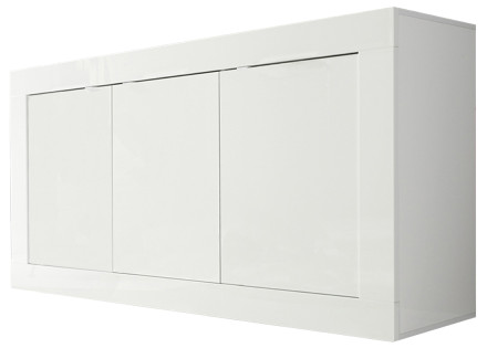 Buffet bas blanc 3 portes 160 cm Milo