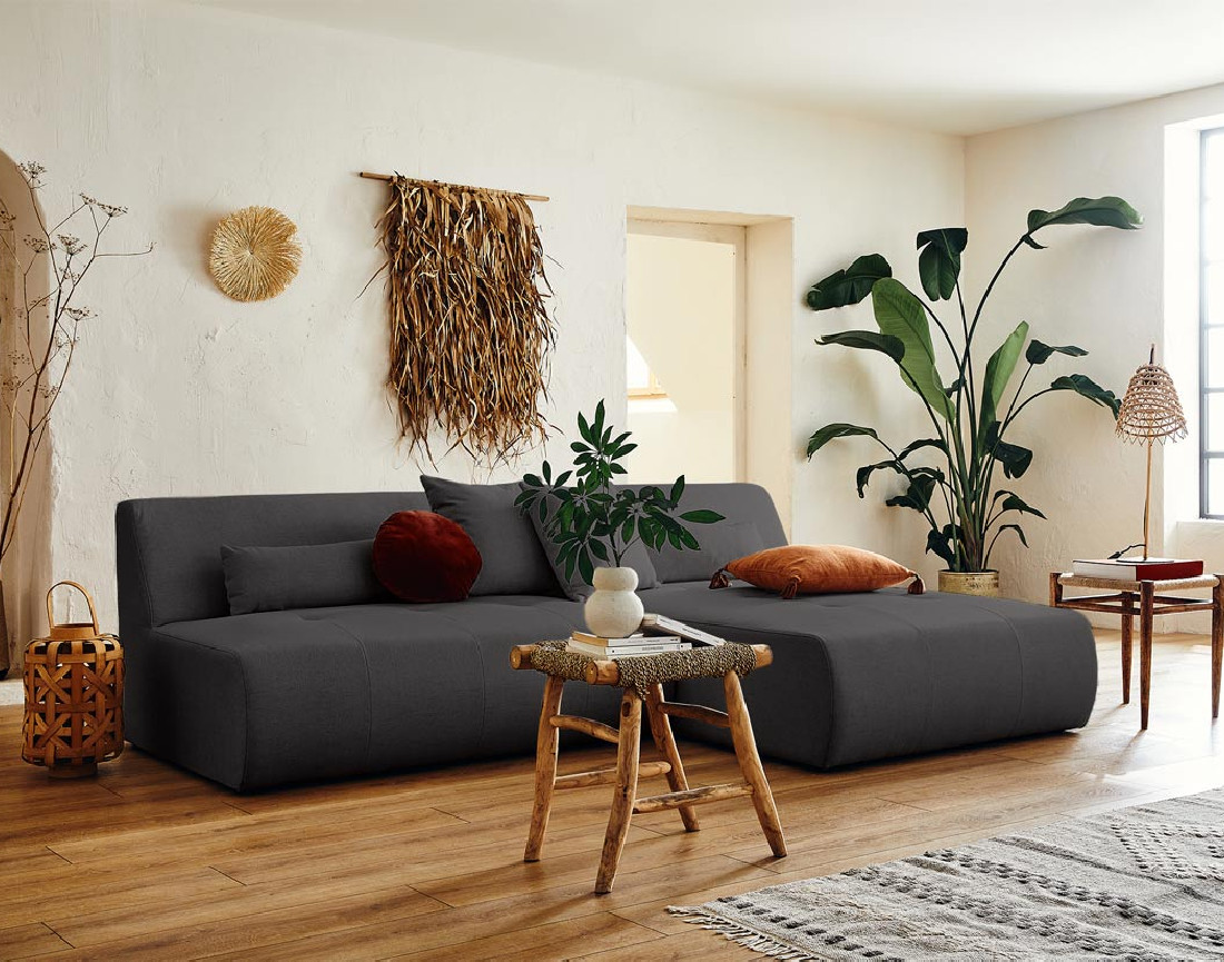 Canapé d'angle réversible modulable 4 places - en tissu - Onyx