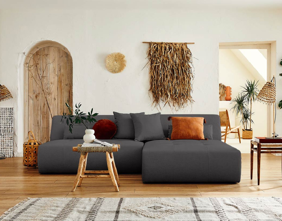 Canapé d'angle réversible modulable 4 places - en tissu - Onyx