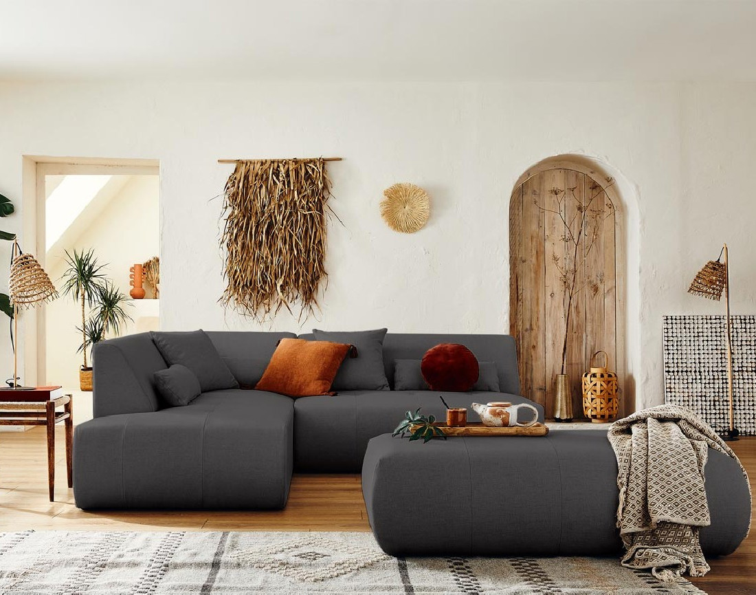 Onyx - canapé d'angle gauche modulable 5 places - en tissu