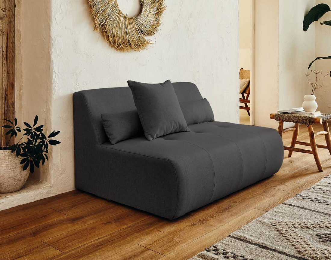 Canapé modulable panoramique d'angle droit 7 places - en tissu -Onyx