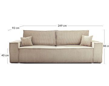 Canapé droit 3 places convertible Pet Friendly Dellia - Best Mobilier
