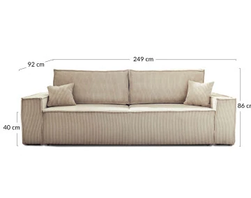 Canapé droit 3 places convertible Pet Friendly Dellia - Best Mobilier