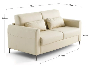Canapé OWEN 3 places convertible express quotidien en simili | Best Mobilier