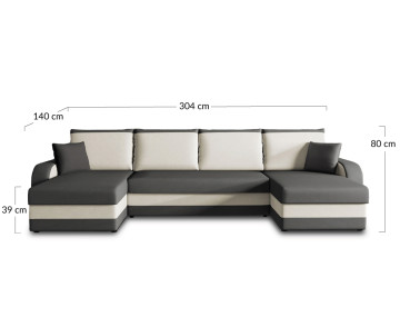 Canapé panoramique en U convertible avec coffres 7 places en velours Valos