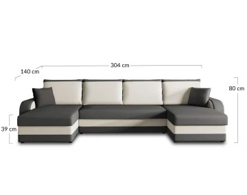 Canapé panoramique en U convertible avec coffres 7 places en velours Valos
