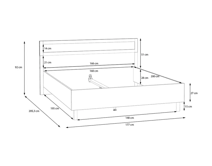 Lit 160x200 cm et 2 tables de chevet bois et cannage Sliven