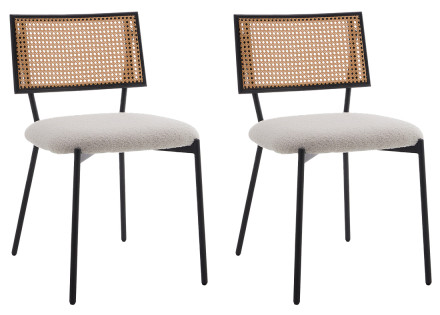 Lot de 2 chaises en tissu bouclette Luciano
