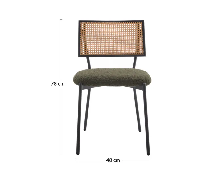 Lot de 2 chaises en tissu bouclette Luciano