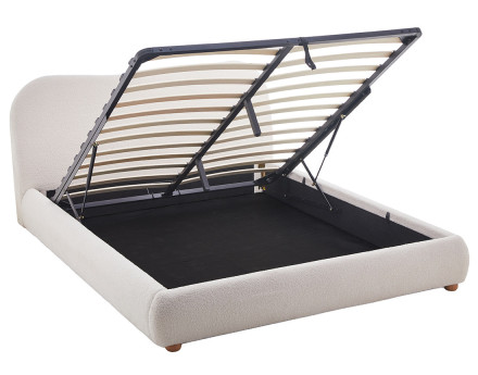 Lit coffre 160x200 cm en tissu bouclette Hugo