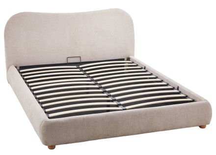 Lit coffre 160x200 cm en velours texturé Hugo