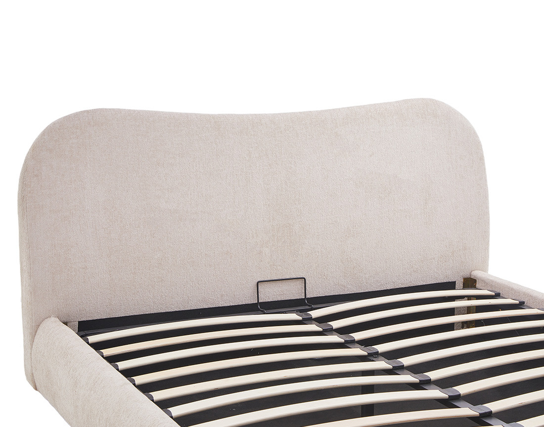 Lit coffre 160x200 cm en velours texturé Hugo