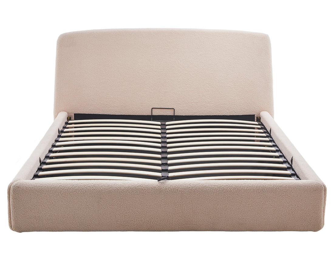 Lit coffre 160x200 cm en tissu bouclette Juliette