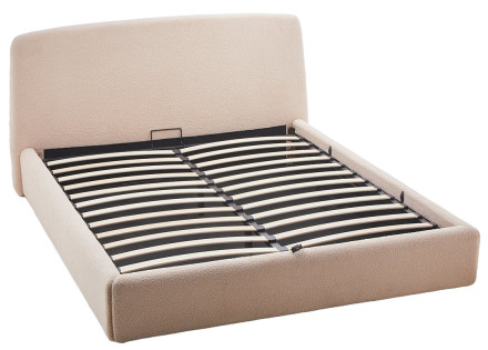 Lit coffre 160x200 cm en tissu bouclette Juliette