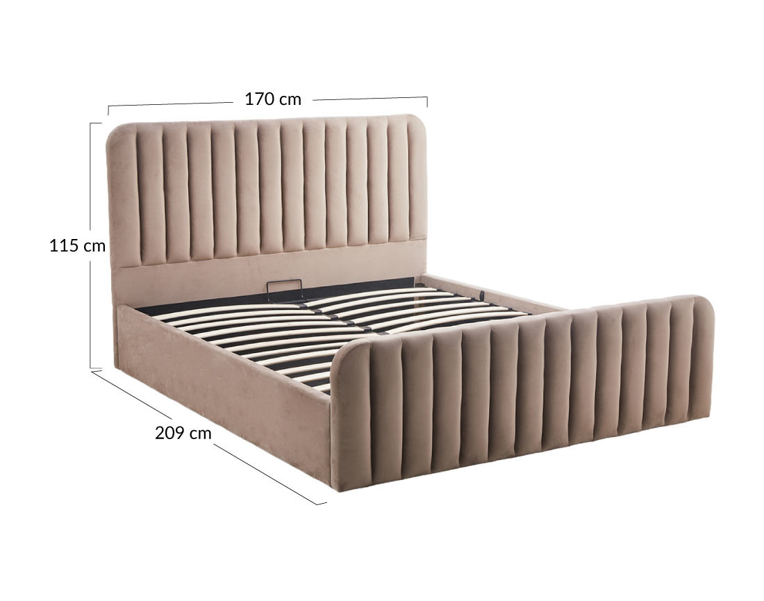 Lit coffre 160x200 cm en velours Alice