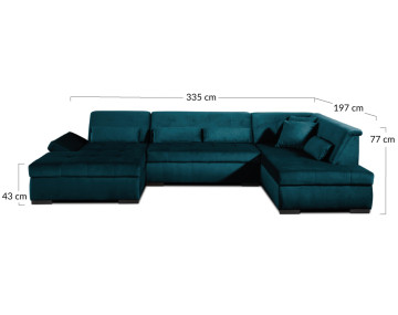 Canapé panoramique d'angle droit 7 places XXL Vermont - Best Mobilier