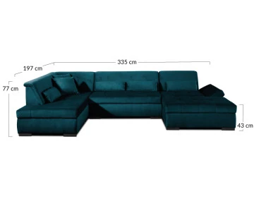 Canapé panoramique d'angle gauche 7 places XXL Vermont - Best Mobilier