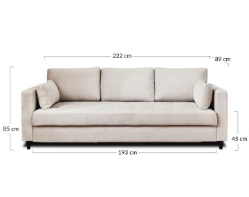 Canapé droit 3 places convertible Pet Friendly Anna - Best Mobilier