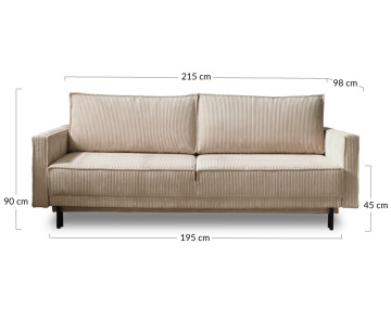 Canapé droit 3 places convertible Pet Friendly Charlie - Best Mobilier