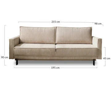 Canapé droit 3 places convertible Pet Friendly Charlie - Best Mobilier