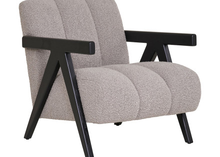 Fauteuil avec accoudoirs en tissu bouclette Almeria