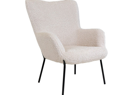 Fauteuil en tissu bouclette Emilio