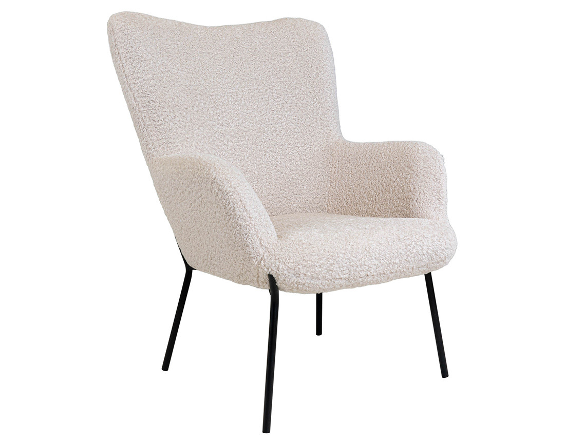 Fauteuil en tissu bouclette Emilio