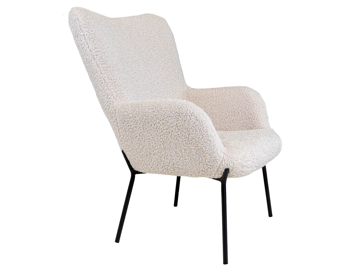 Fauteuil en tissu bouclette Emilio