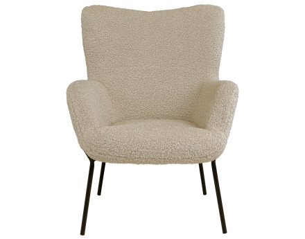 Fauteuil en tissu bouclette Emilio
