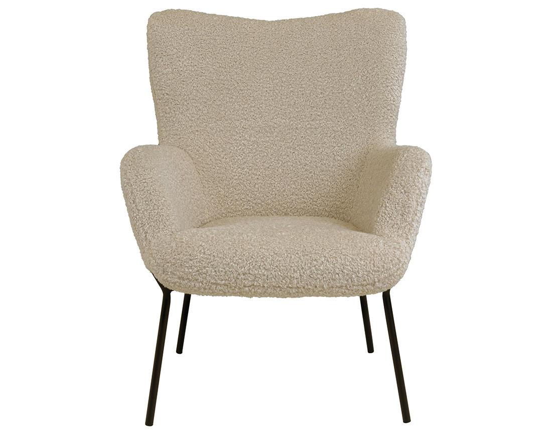 Fauteuil en tissu bouclette Emilio