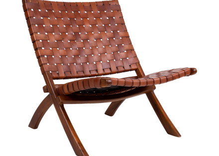 Fauteuil en cuir véritable Fernando