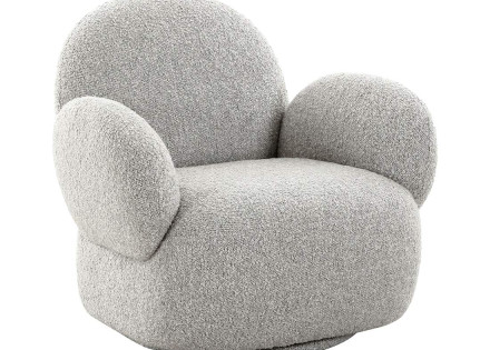 Fauteuil pivotant en tissu bouclette Javier