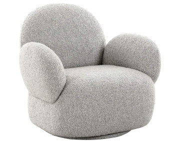 Fauteuil pivotant en tissu bouclette Javier