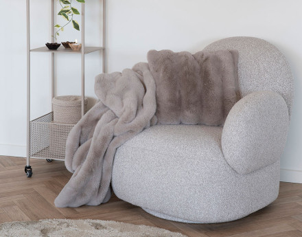 Fauteuil pivotant en tissu bouclette Javier