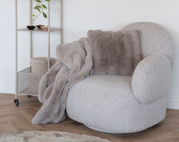Fauteuil pivotant en tissu bouclette Javier