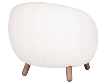 Fauteuil avec pieds en bois d'hévéa en tissu bouclette Nayeli