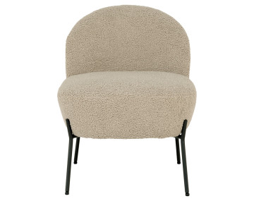 Fauteuil avec pieds en acier en tissu bouclette Renato