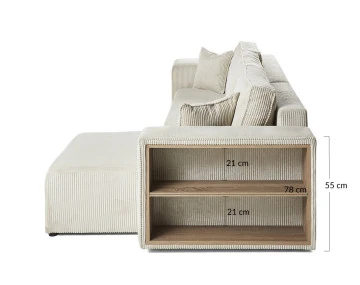 Canapé d'angle 4 places convertible avec poufs Topaze - Best Mobilier