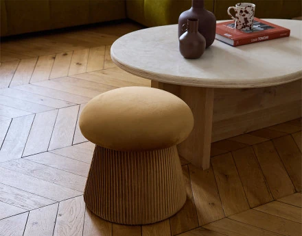Pouf en velours Bobly