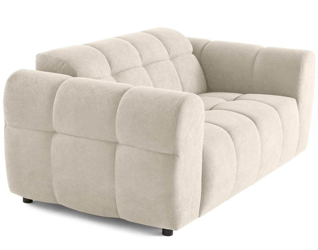 Canapé droit 2 places en tissu texturé Ray