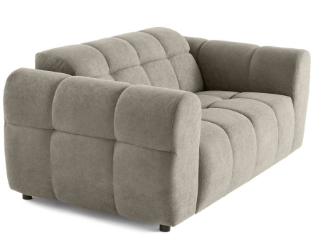 Canapé droit 2 places en tissu texturé Ray