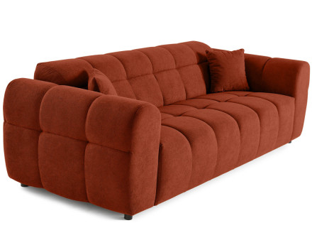 Canapé droit 3 places en tissu texturé Ray