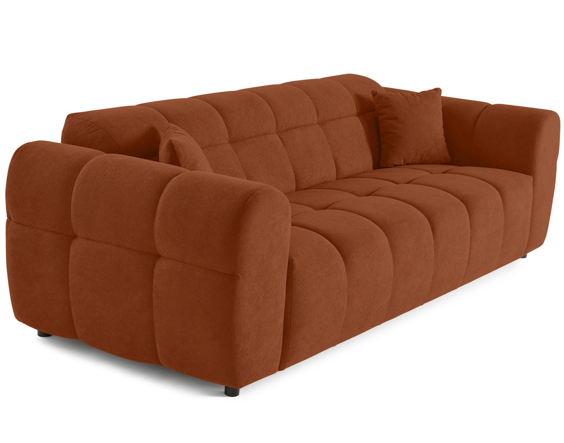 Canapé droit 3 places en tissu texturé Ray