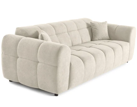 Canapé droit 3 places en tissu texturé Ray