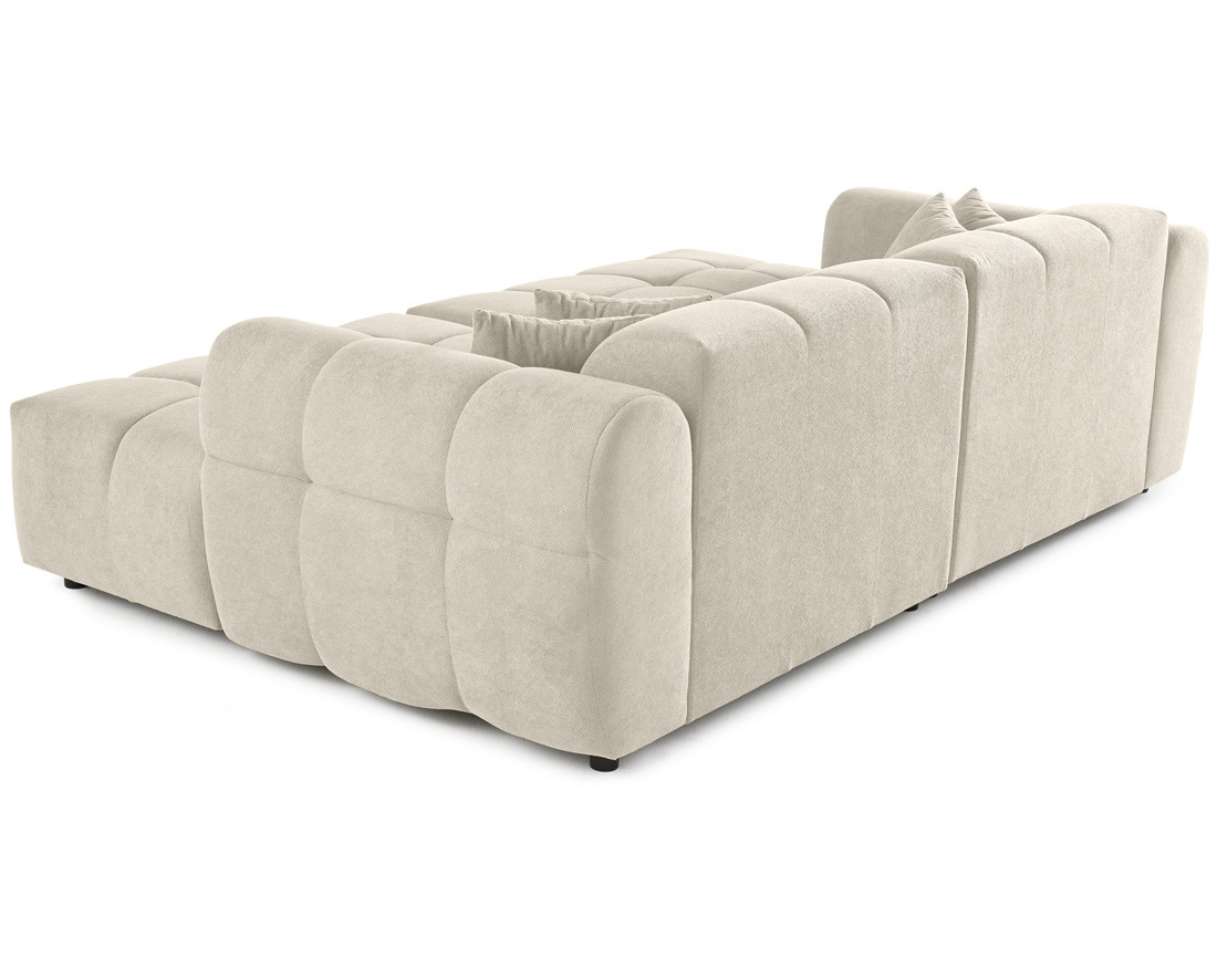 Canapé droit 4 places avec double méridienne en tissu texturé Ray Canapé droit 4 places avec double méridienne en tissu texturé Ray