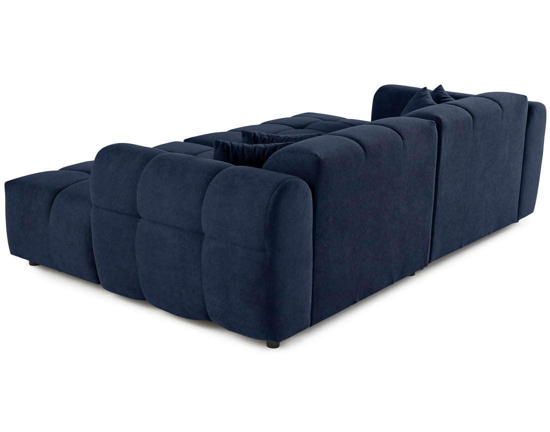 Canapé droit 4 places avec double méridienne en tissu texturé Ray