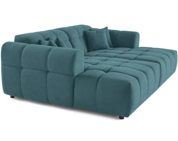 Canapé droit 4 places avec double méridienne en tissu texturé Ray