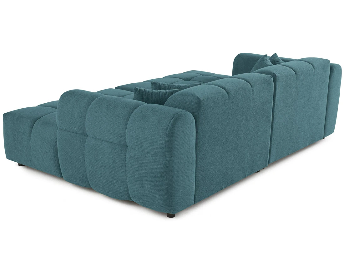 Canapé droit 4 places avec double méridienne en tissu texturé Ray